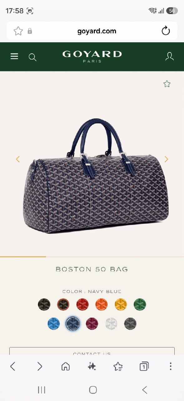 Goyard Boston Duffel Bag - Navy
