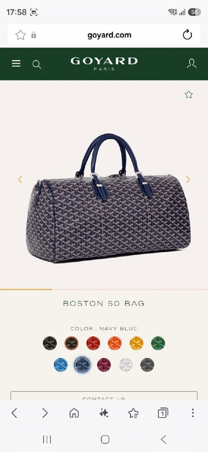 Goyard Boston Duffel Bag - Navy