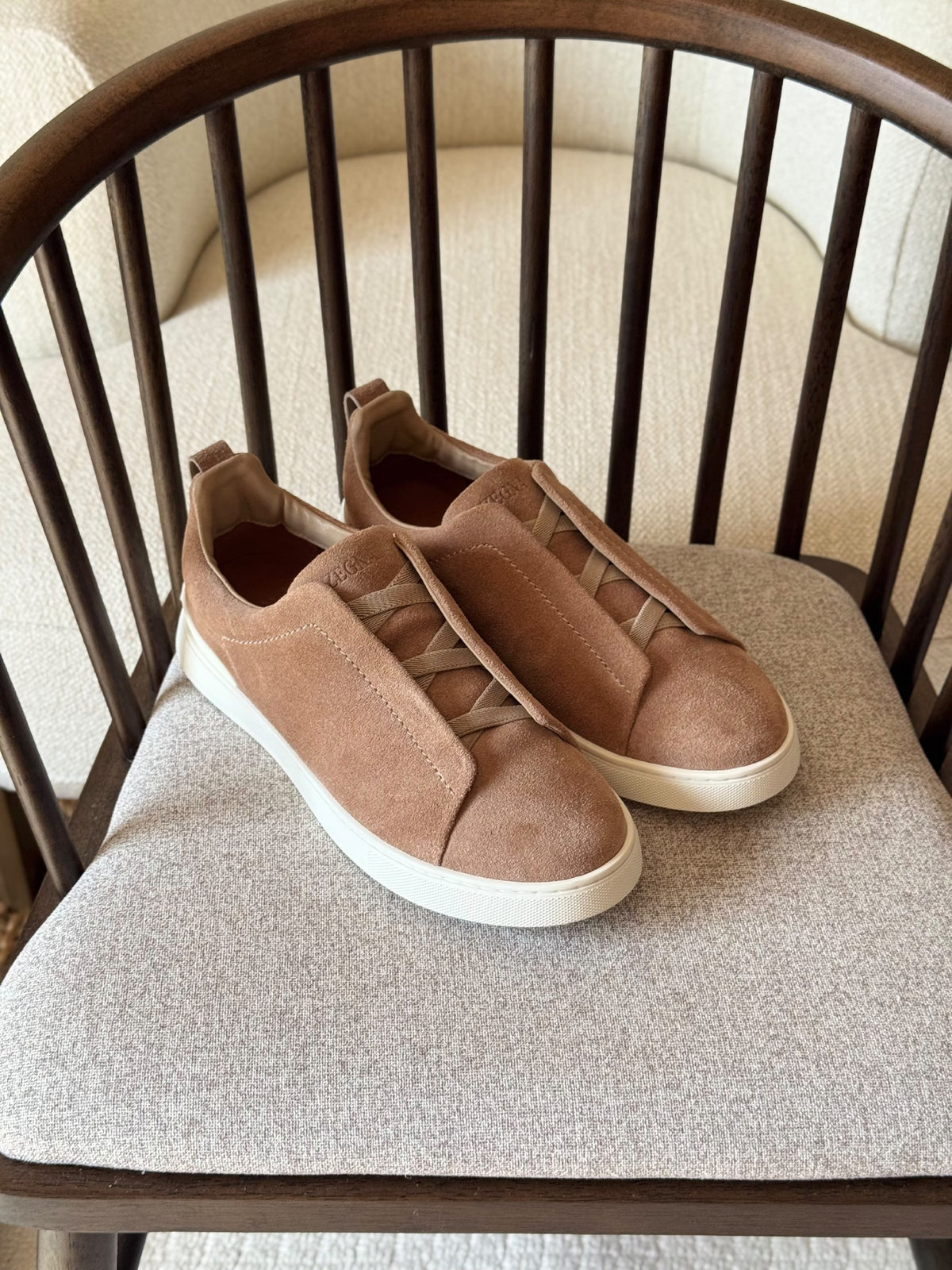 Zegna Low-Top Panel Sneakers - Brown