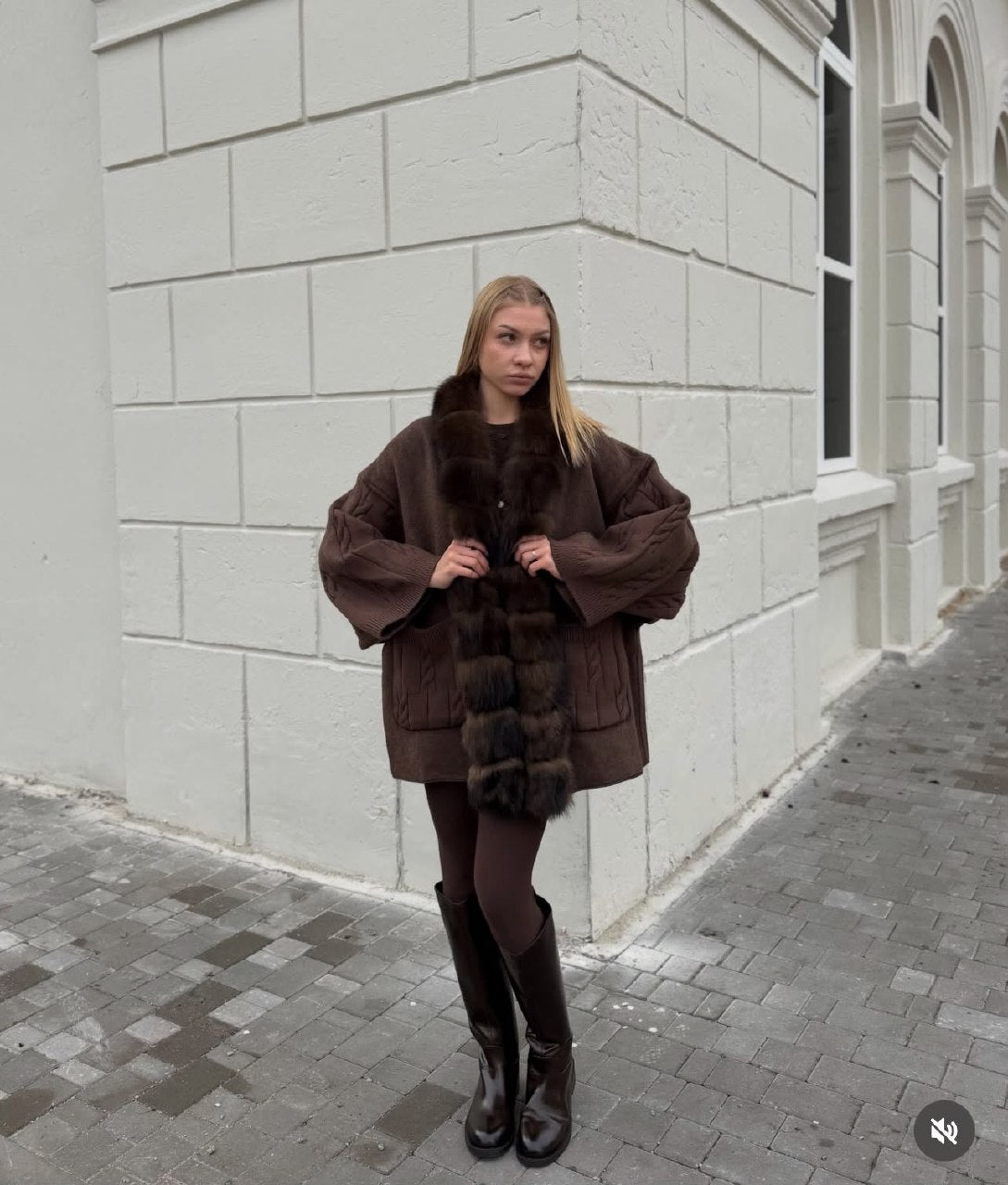 Loro Piana Cable-Sleeve Coat - Brown