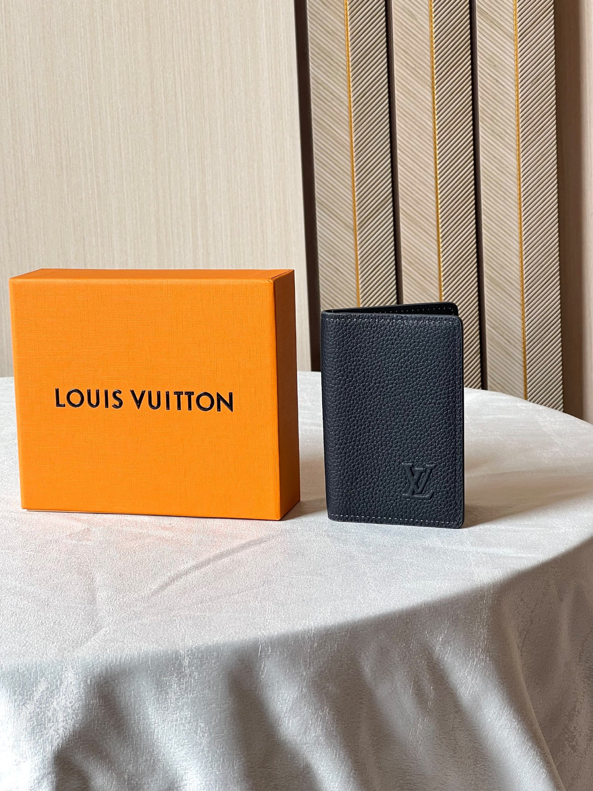 Louis Vuitton Card Holder Logo Front - Navy Embossed
