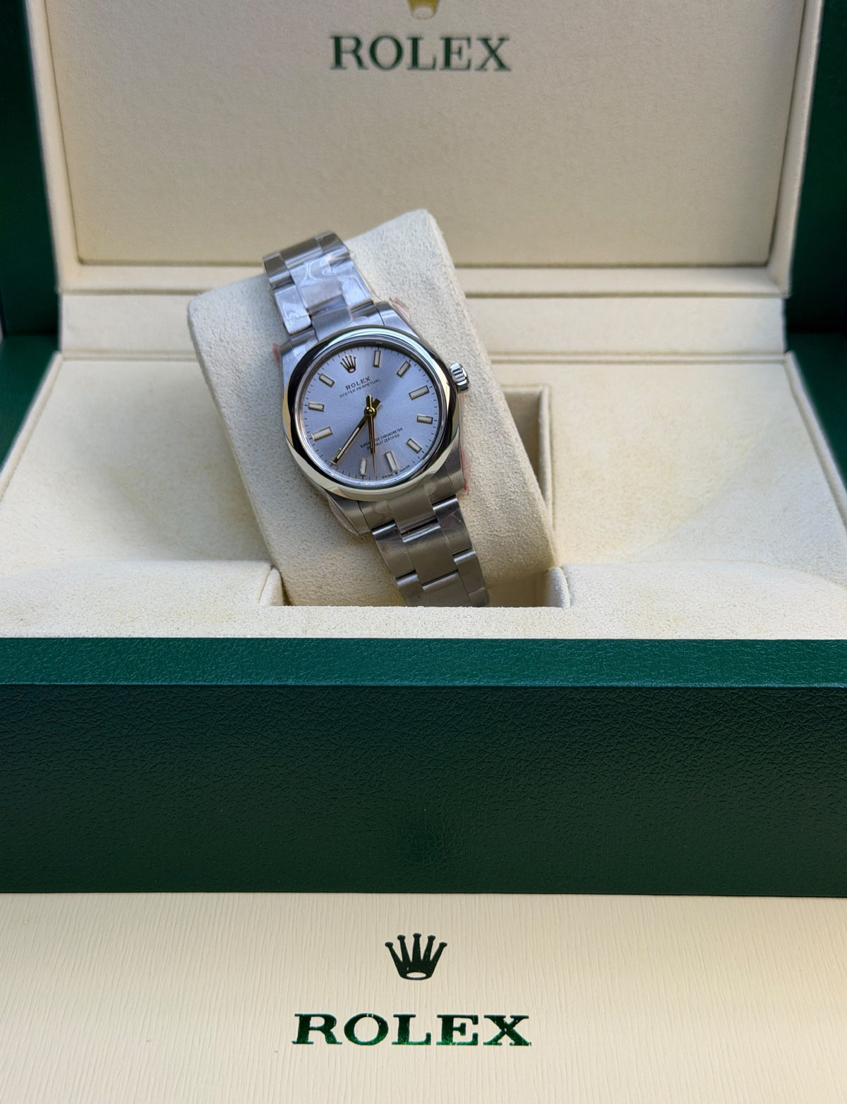 Rolex Watch - Silver & Light Blue