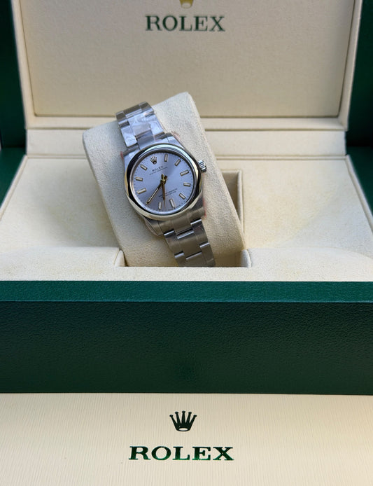 Rolex Watch - Silver & Light Blue