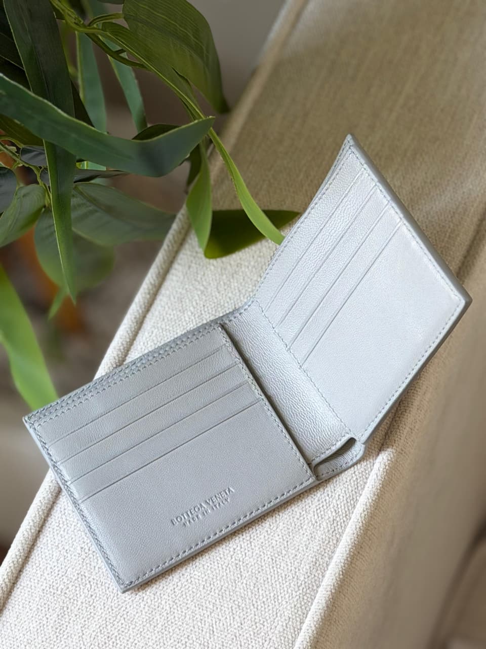Bottega Veneta Card Slot Wallet - Grey Embossed