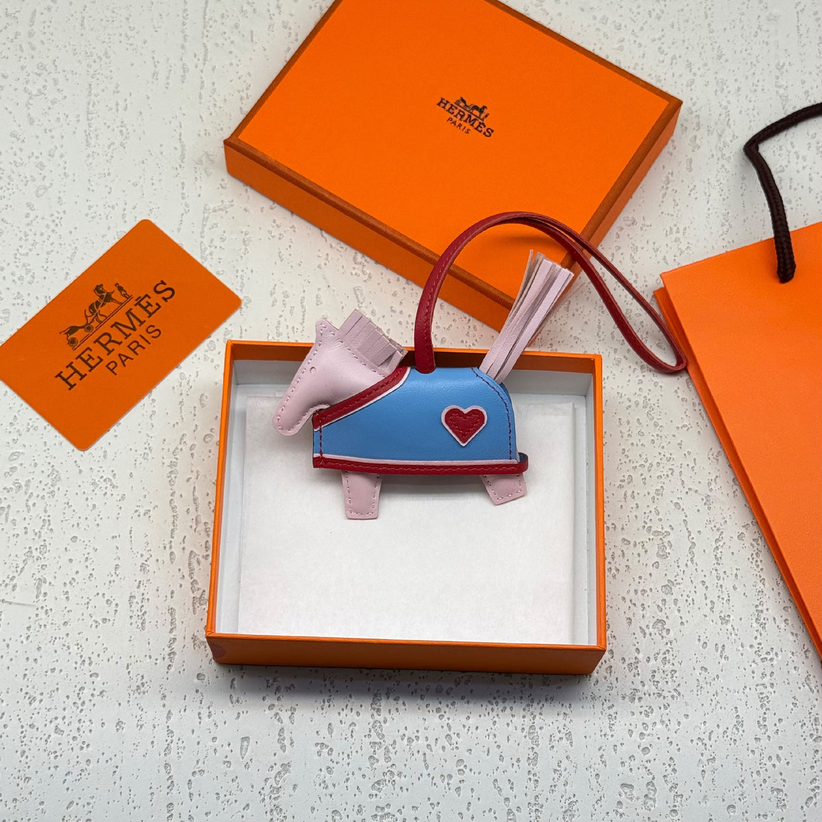 Hermès Heart Horse Bag Charm - Blue