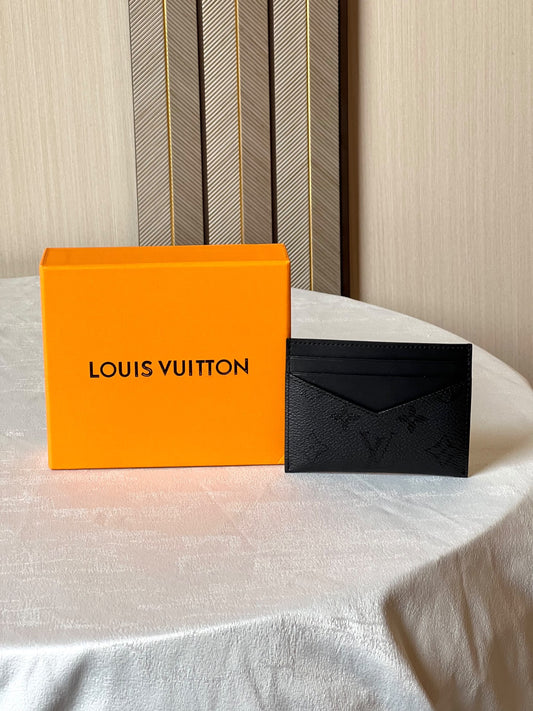 Louis Vuitton V-Pocket Card Holder - Black Embossed
