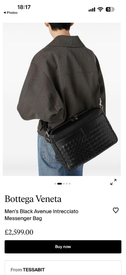 Bottega Veneta Messenger Bag - Black