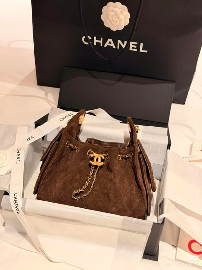 Chanel Drawstring Shoulder Bag - Brown