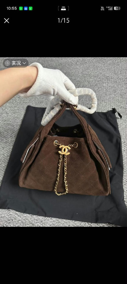 Chanel Drawstring Shoulder Bag - Brown