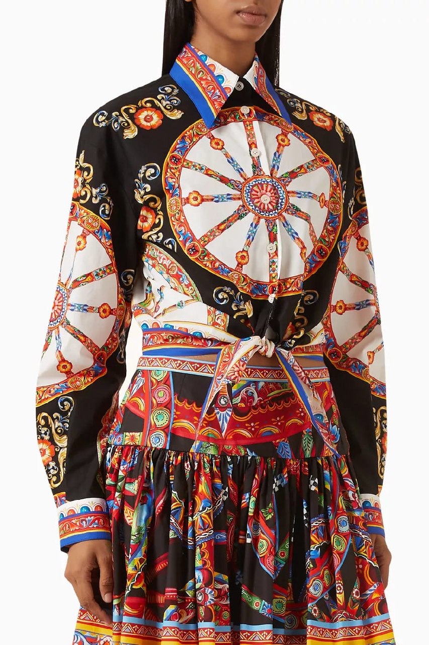 Dolce & Gabbana Printed Shirt And Skirt Set - Black