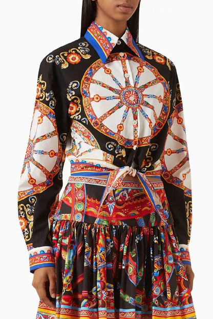 Dolce & Gabbana Printed Shirt And Skirt Set - Black