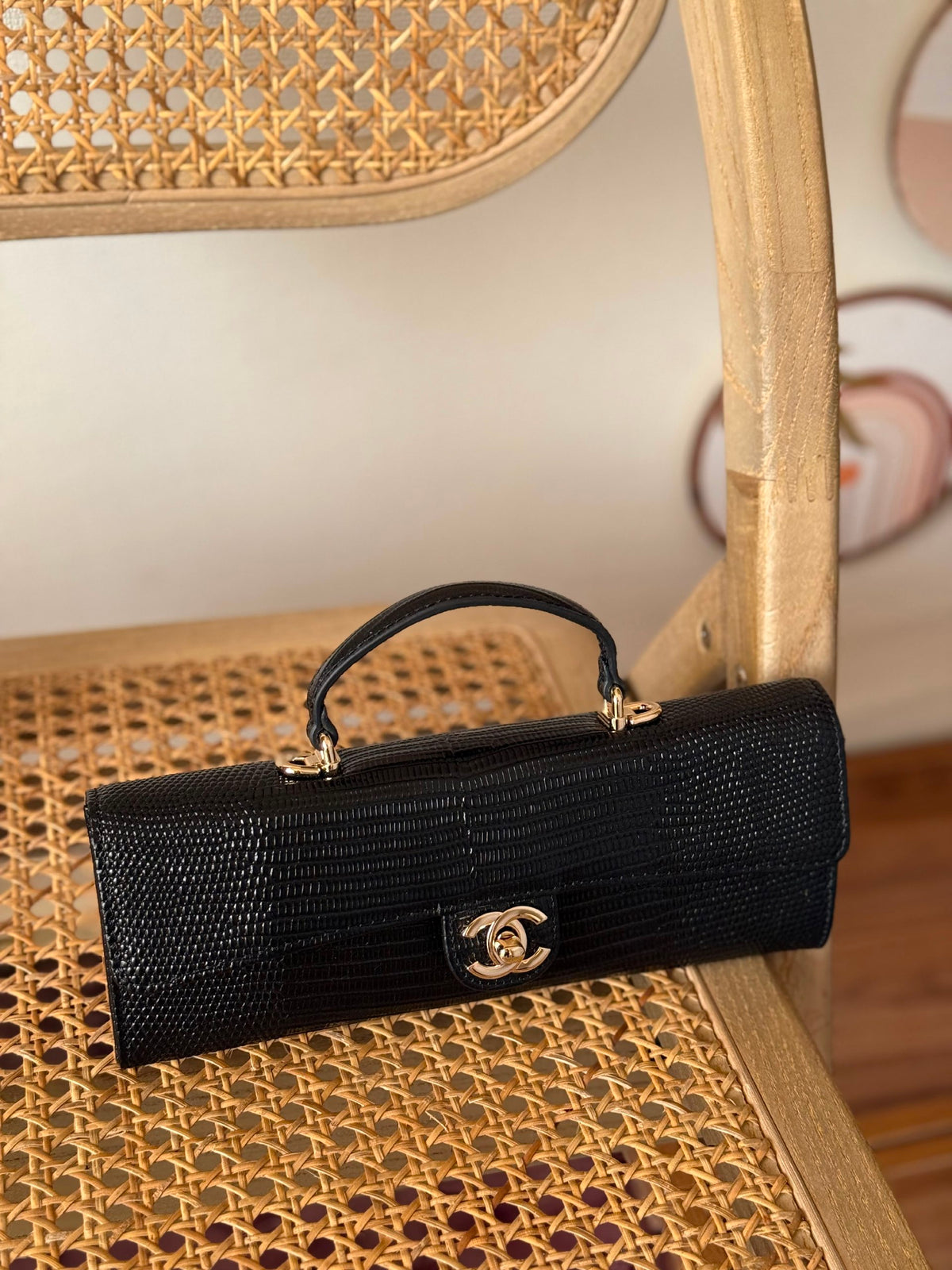 Chanel Handbag - Black Embossed