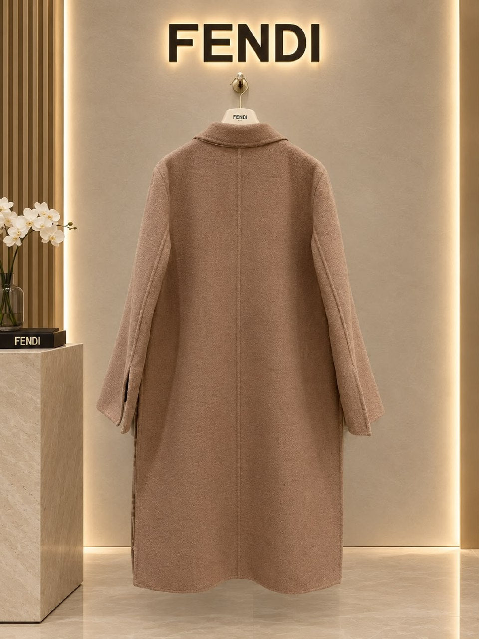 Fendi Double-Breasted Coat - Beige