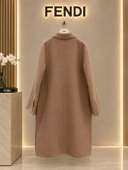 Fendi Double-Breasted Coat - Beige