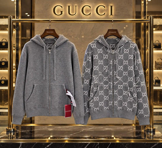 Gucci Hooded Jacket - Grey Monogram