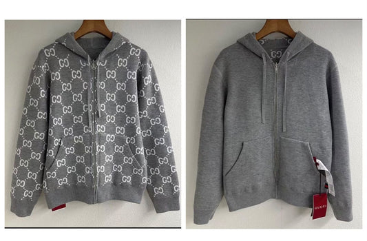 Gucci Hooded Jacket - Grey Monogram