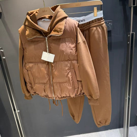 Loewe Quilted Vest Set - Beige