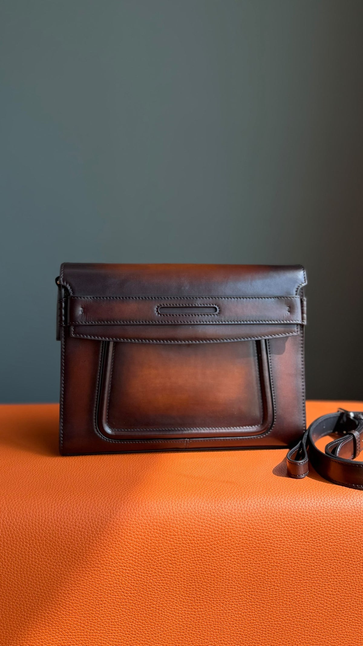 Berluti Front Pocket Crossbody Bag - Brown