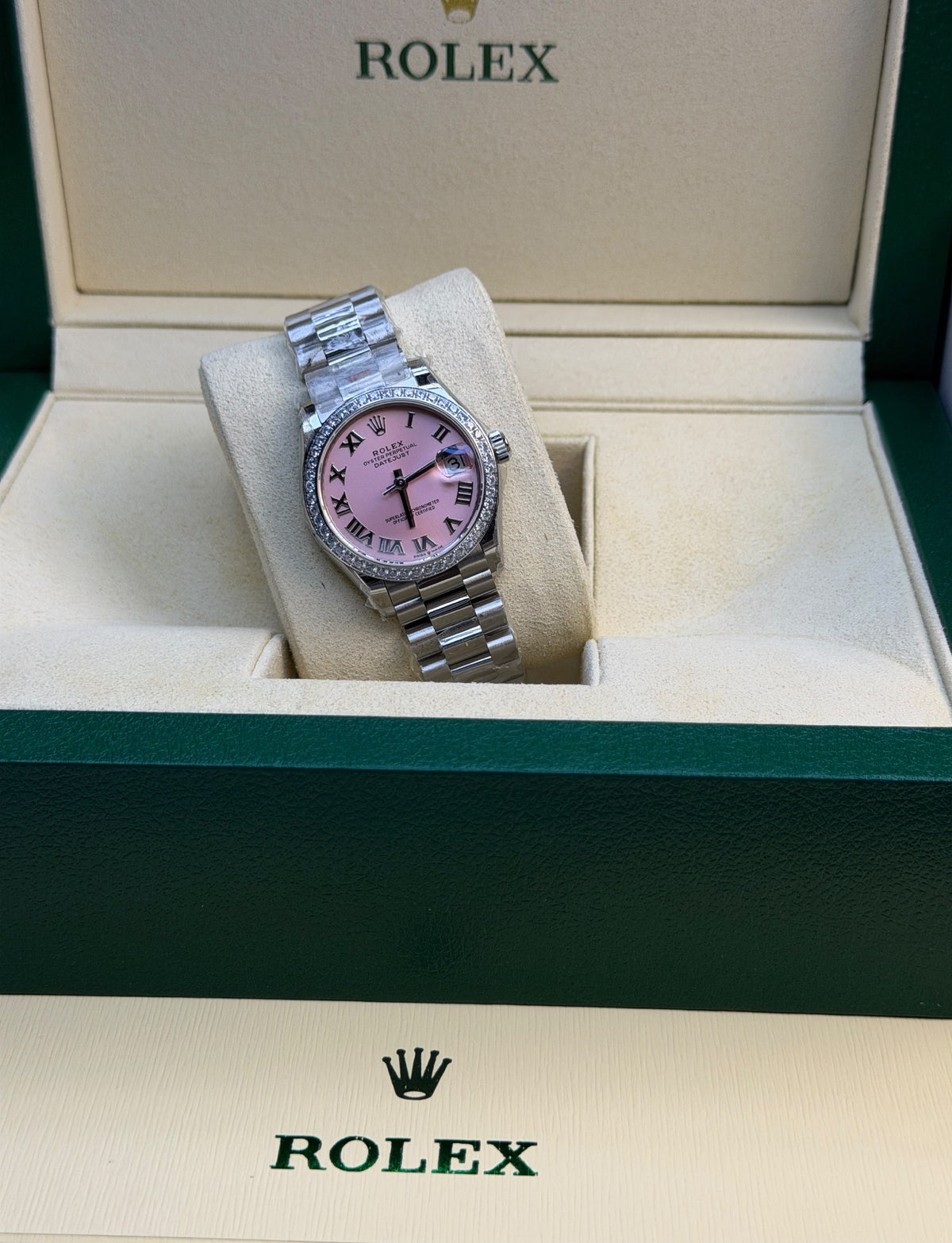 Rolex Watch - Silver & Pink