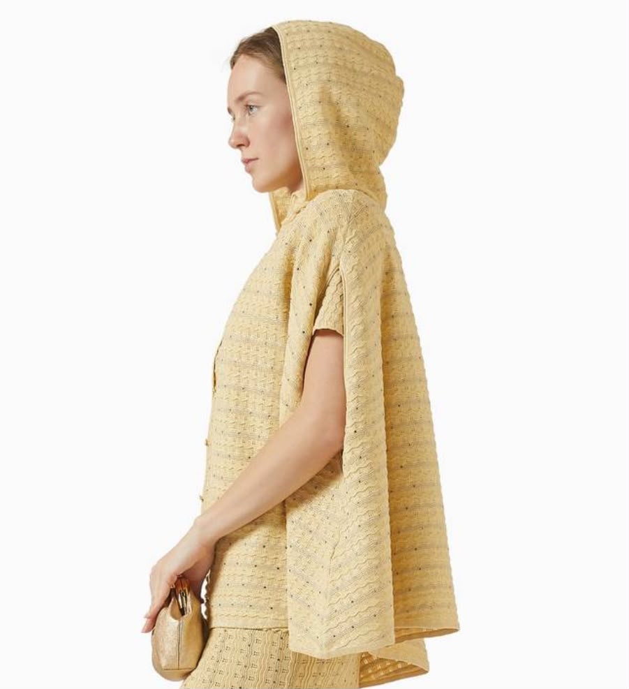 Sandro Hooded Cape - Beige