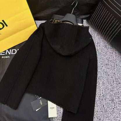 Fendi Contrast-Pocket Hooded Jacket - Black