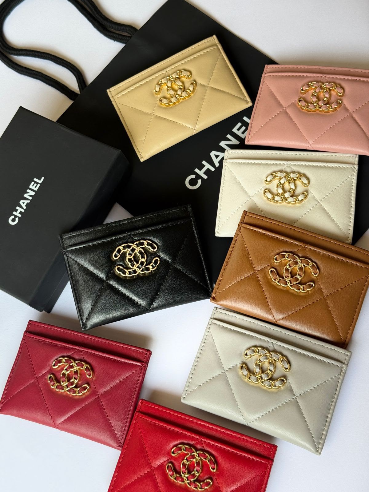 Chanel Card Holder - Burgundy, Beige, Black, Pink, White, Brown, Red, Grey