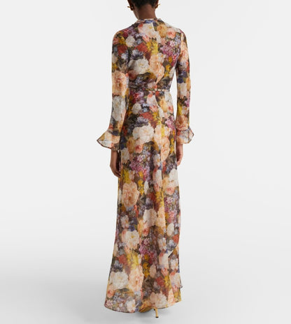 Zimmermann Belted Ruffle-Cuff Dress - Multi