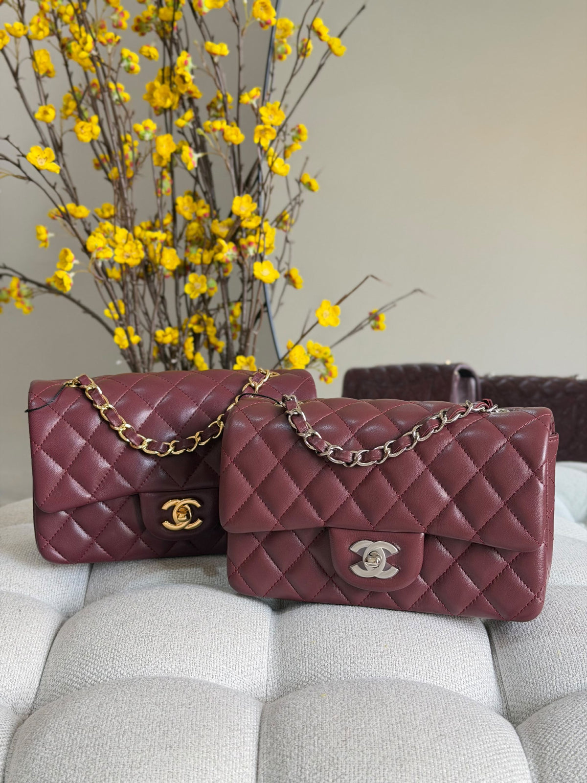Chanel Quilted Flap Shoulder Bag - Burgundy