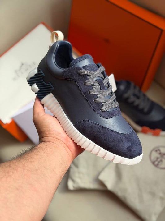 Hermes Sneakers - Navy Suede