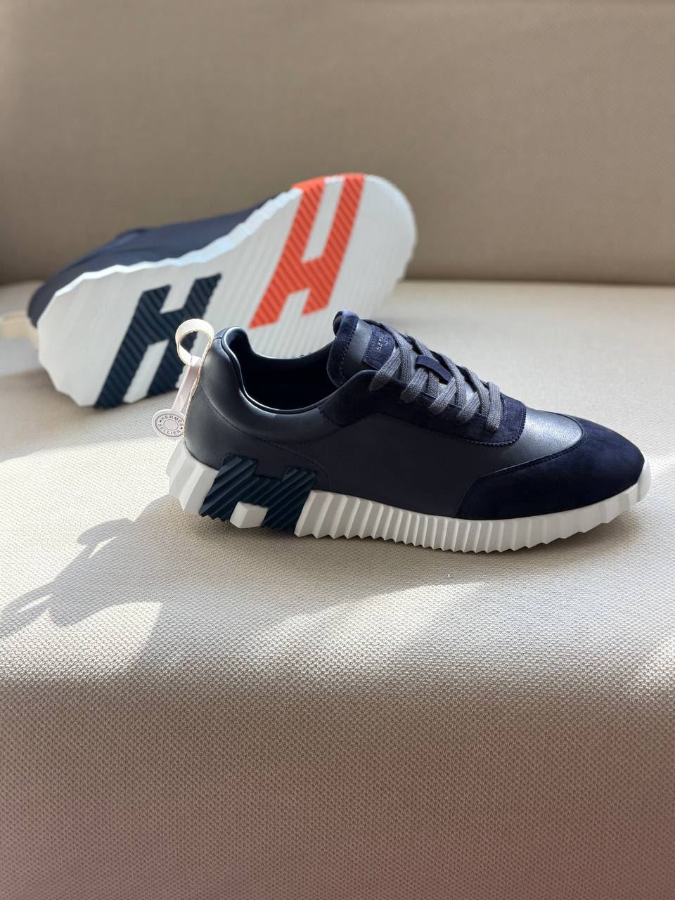 Hermes Sneakers - Navy Suede