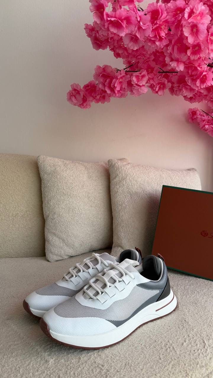 Loro Piana Week End Walk Sneakers - Grey & White