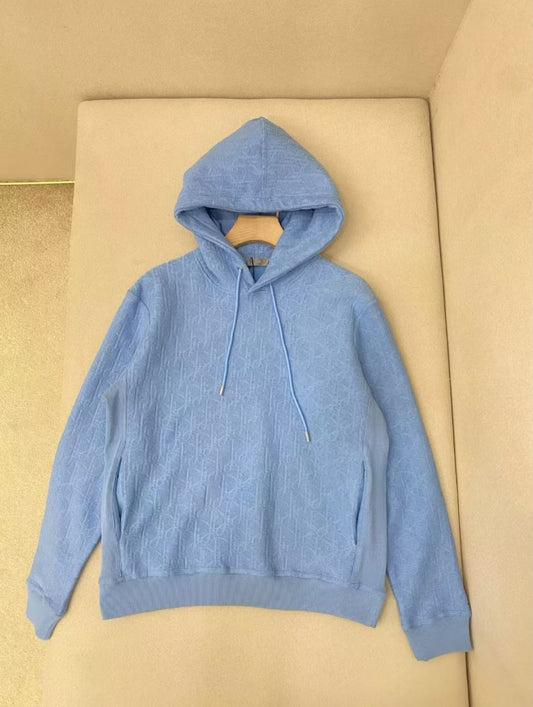 Dior Hoodie - Light Blue Embossed