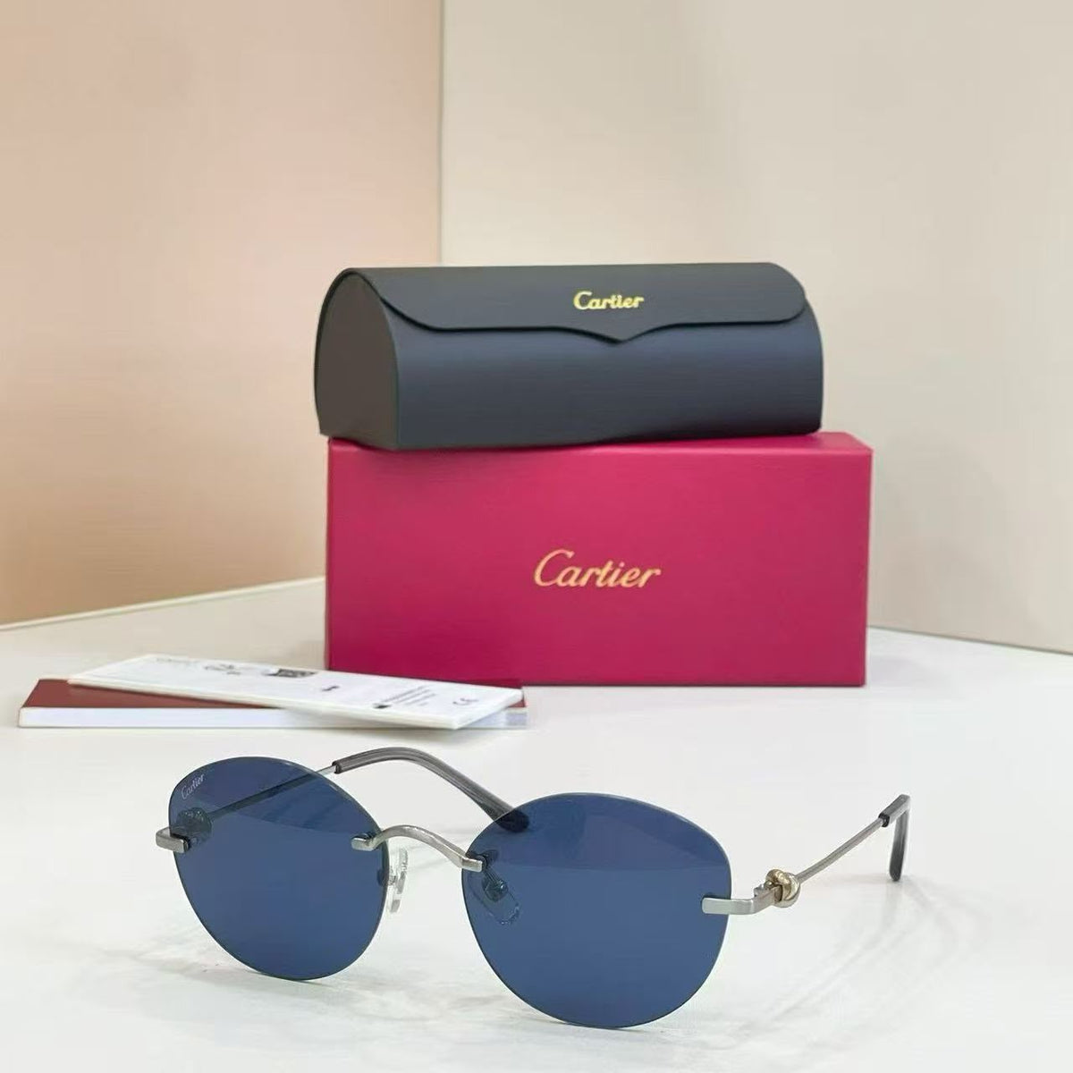 Cartier Sunglasses - Silver & Blue