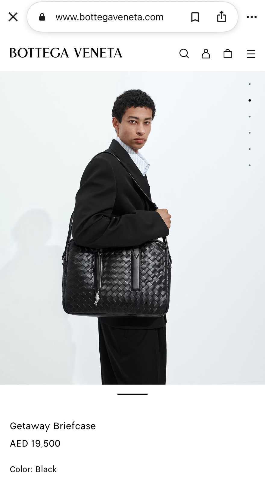 Bottega Veneta Intrecciato Briefcase - Black
