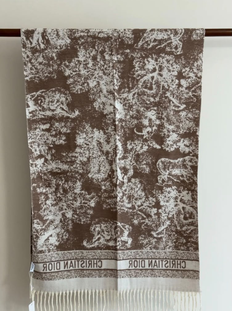 Dior Toile Print Scarf - Brown