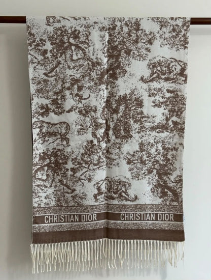 Dior Toile Print Scarf - Brown