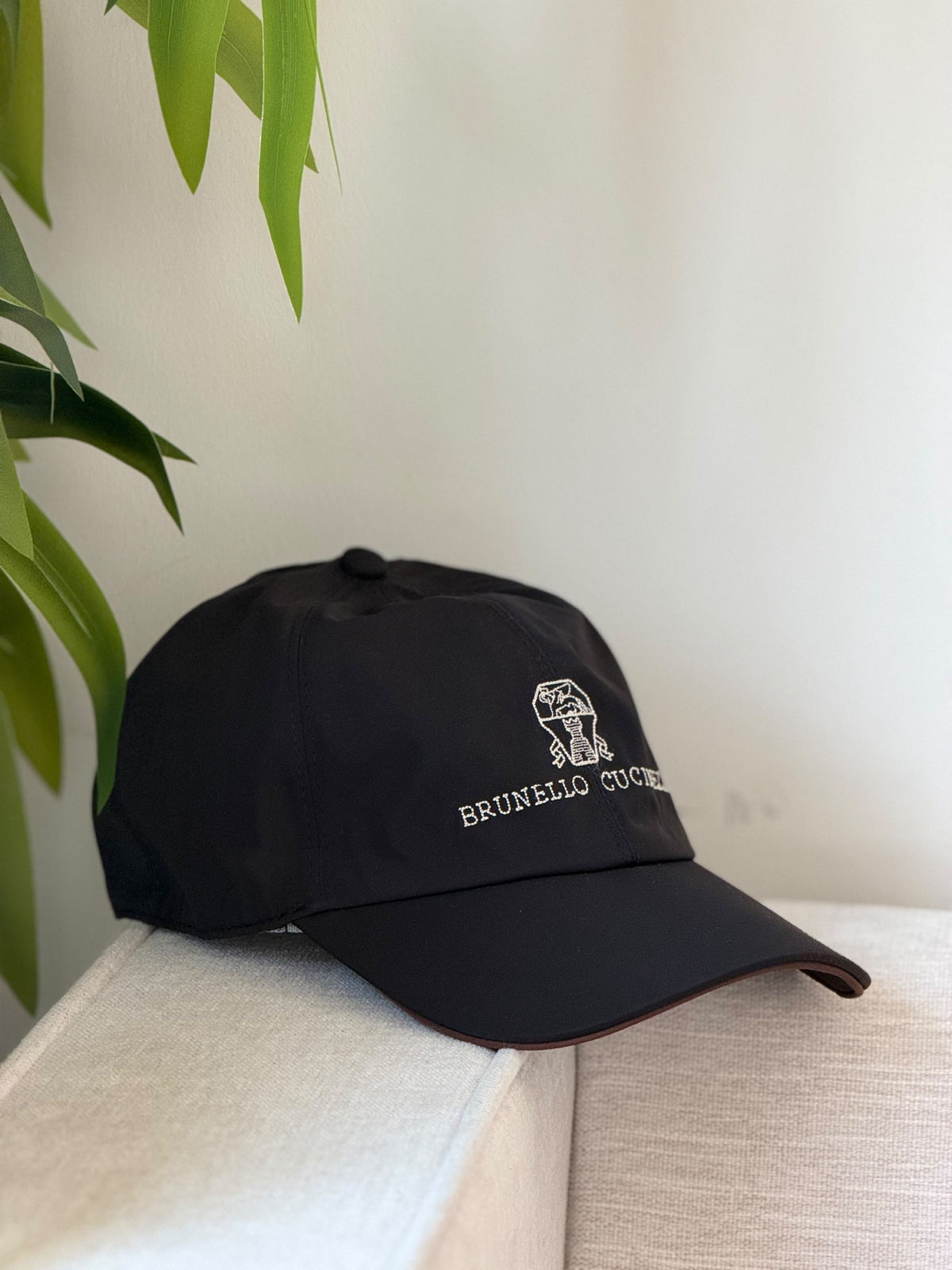Brunello Cucinelli Embroidered Cap - Black