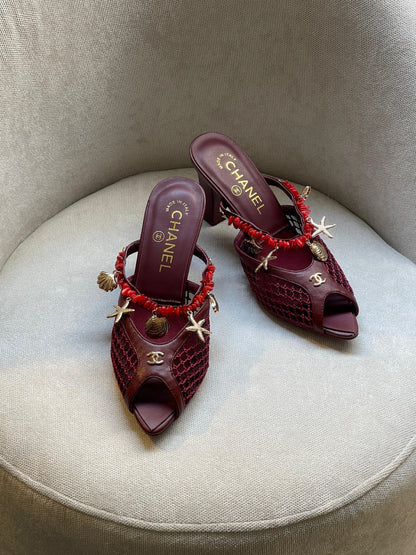 Chanel Heels - Burgundy