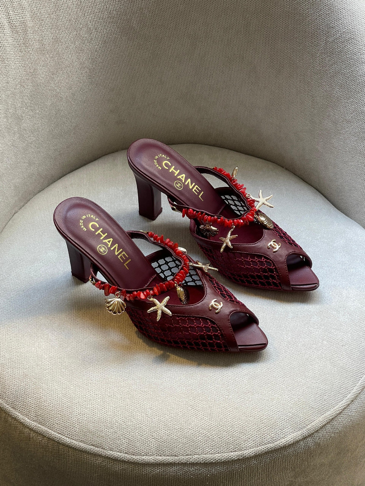Chanel Heels - Burgundy