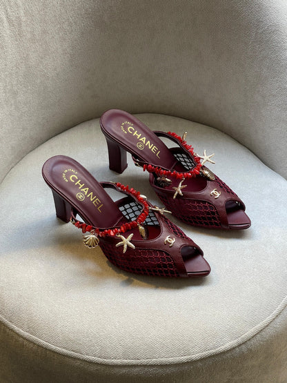 Chanel Heels - Burgundy