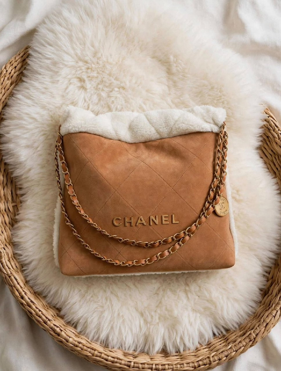 Chanel Quilted Chain Shoulder Bag - Black, Beige, Burgundy, Brown, Pink, Brown Suede