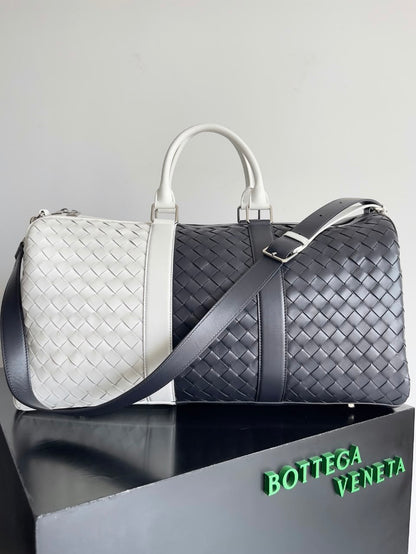 Bottega Veneta Woven Duffel Bag - White