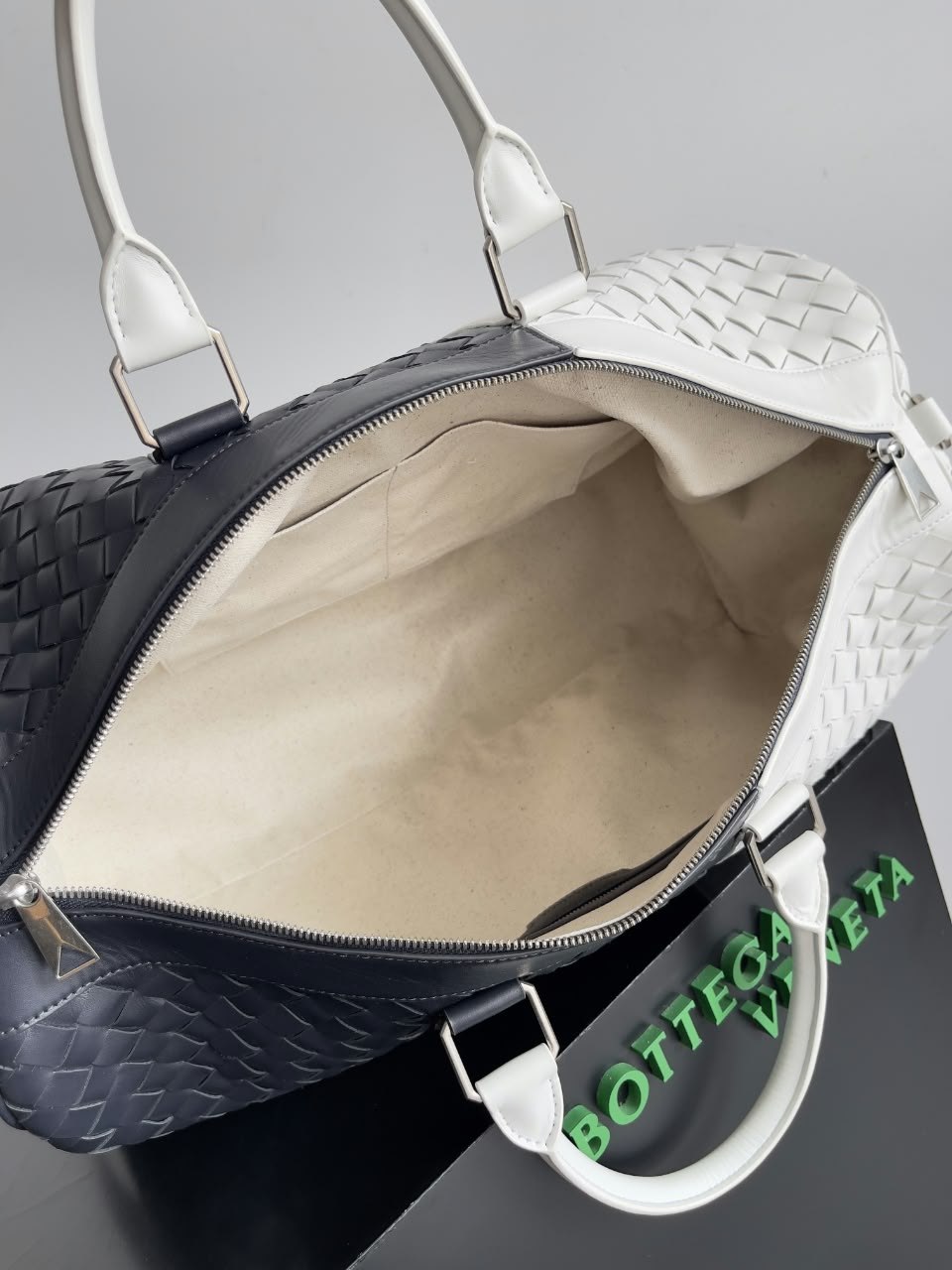 Bottega Veneta Woven Duffel Bag - White