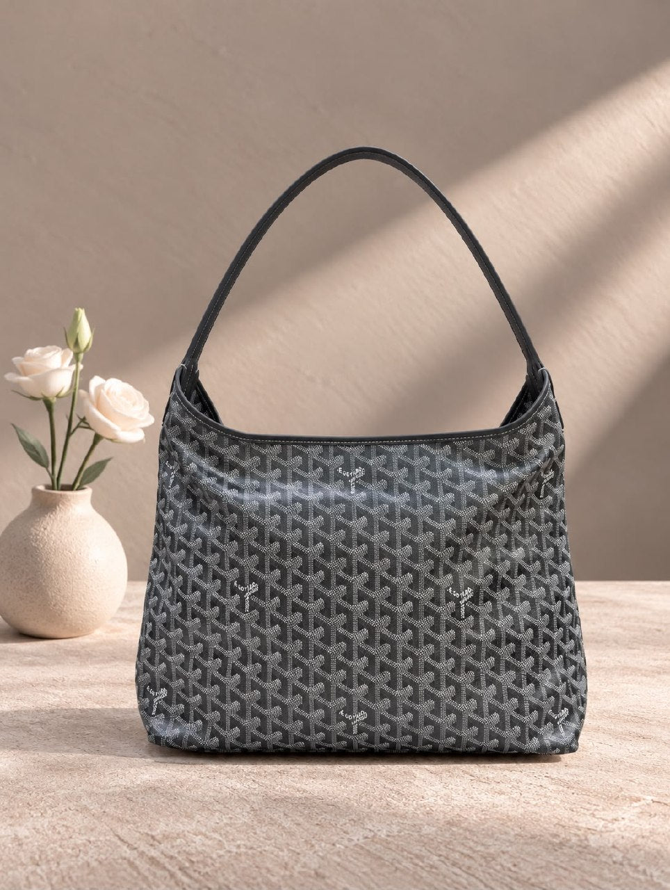 Goyard Slouchy Shoulder Bag - Dark Grey Monogram