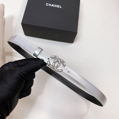 Chanel Quilted Belt - Silver