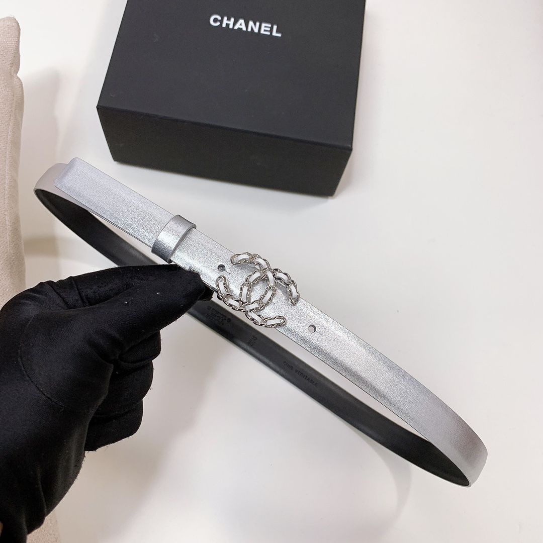 Chanel Quilted Belt - Silver