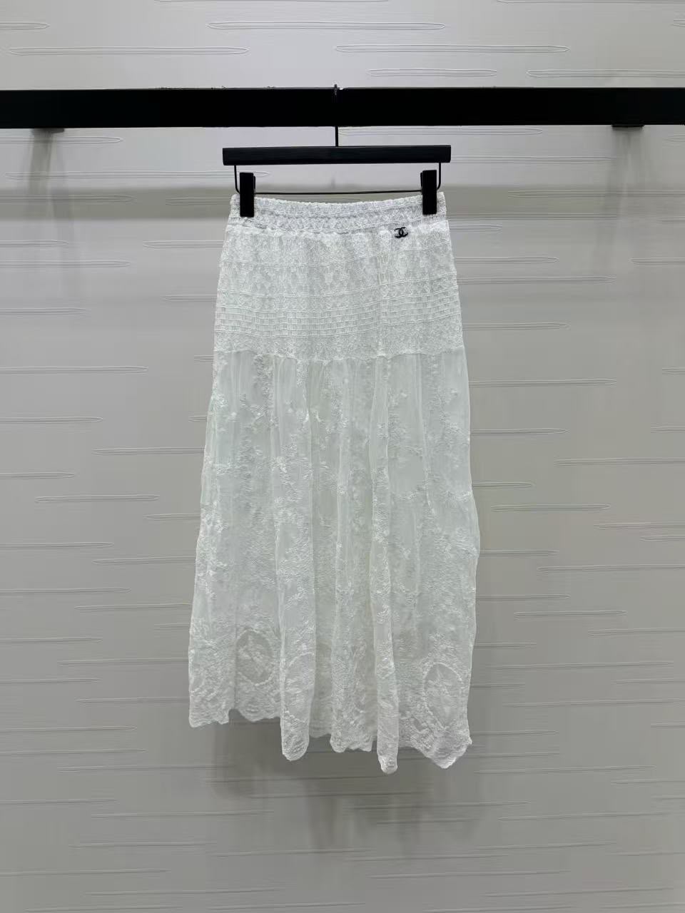 Chanel Lace Skirt - Black, White