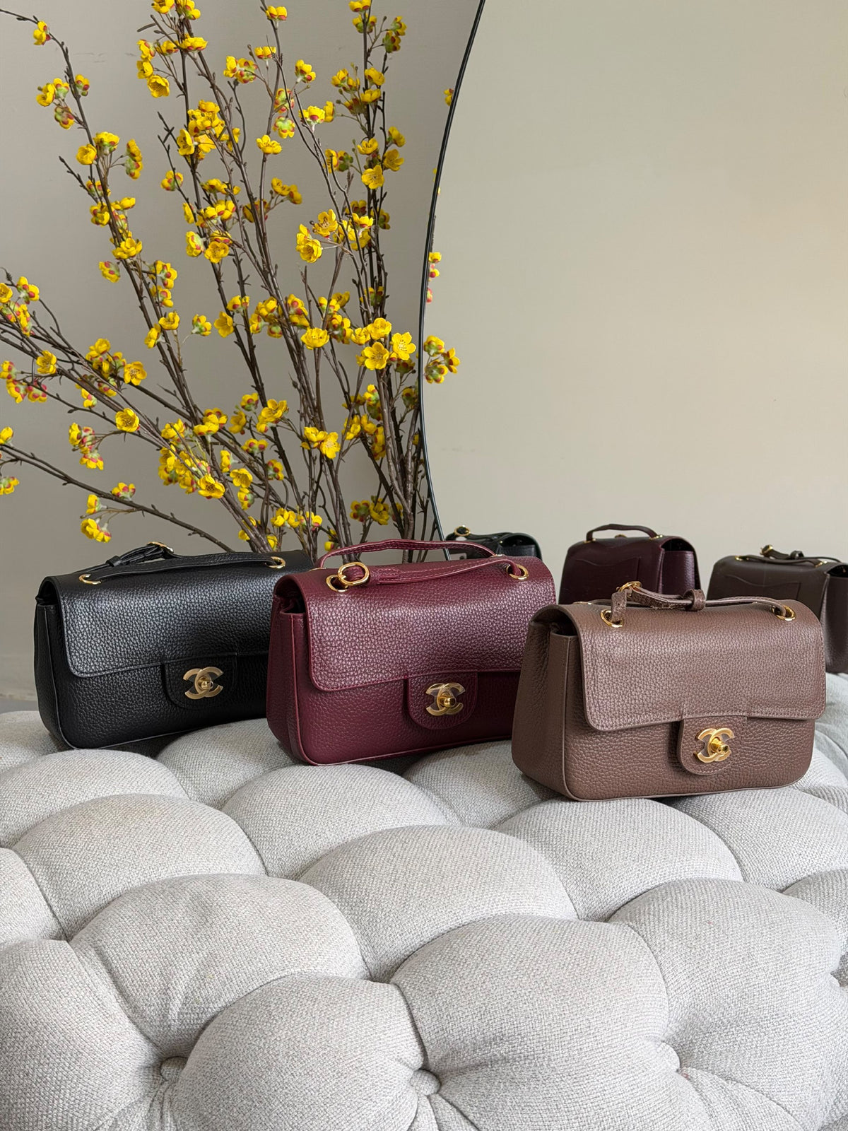 Chanel Shoulder Bag - Black, Burgundy, Beige