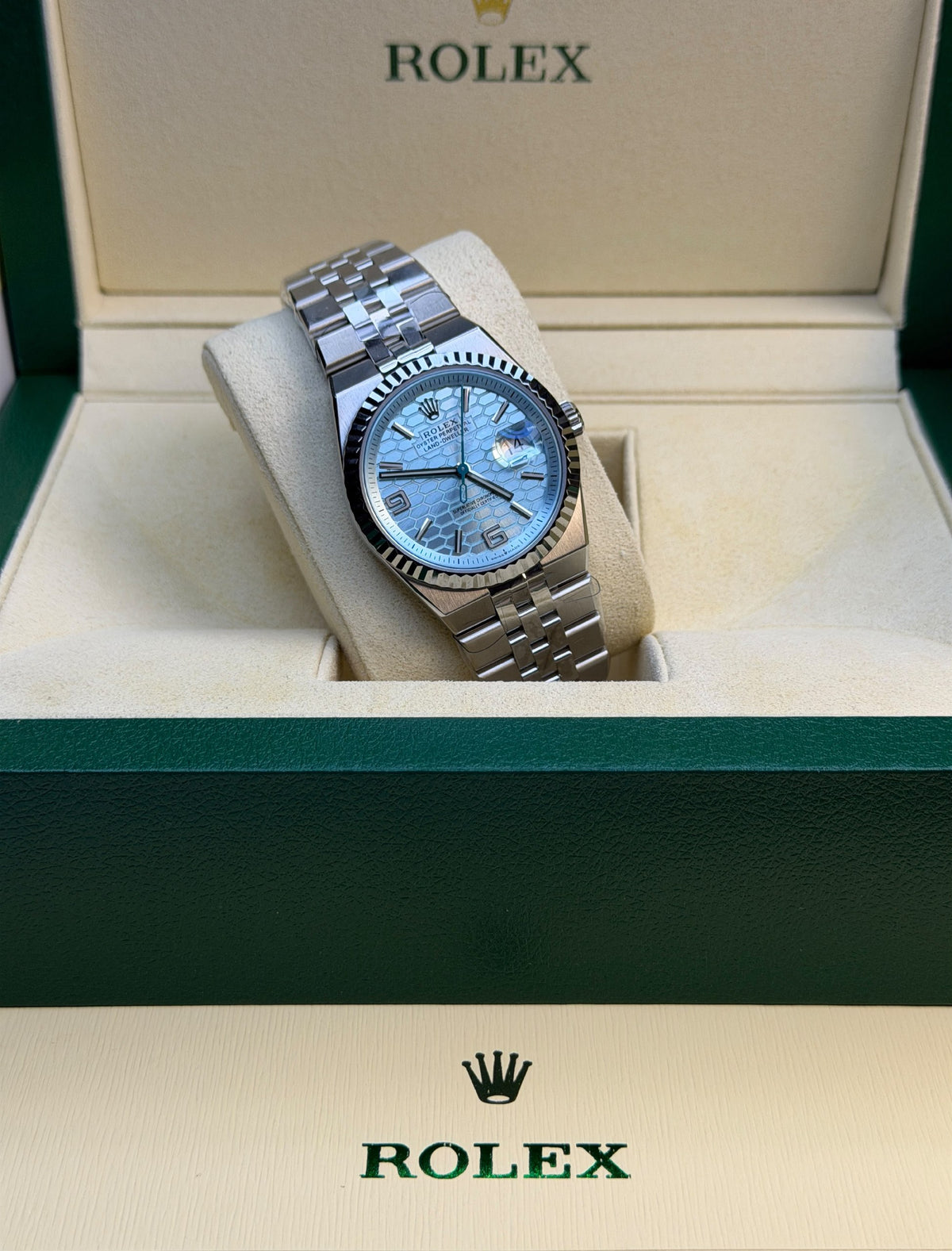 Rolex Watch Blue Textured Dial - 