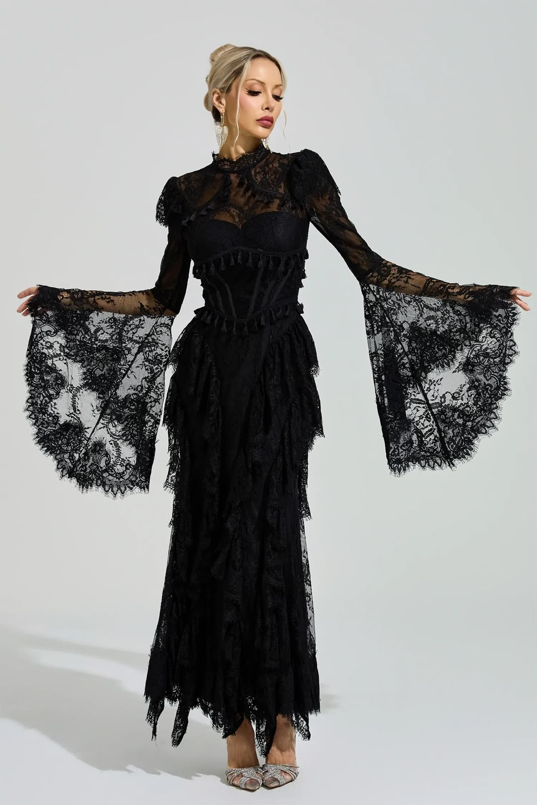 Zimmermann Lace Sleeve Dress - Black